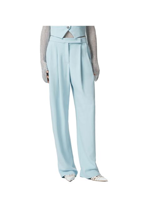 Pantalone Pinko donna Montano 103235 A213 Celeste viscosa cady gamba ampia pinces tasche vita regular PINKO | Pantalone | 103235 A213E28